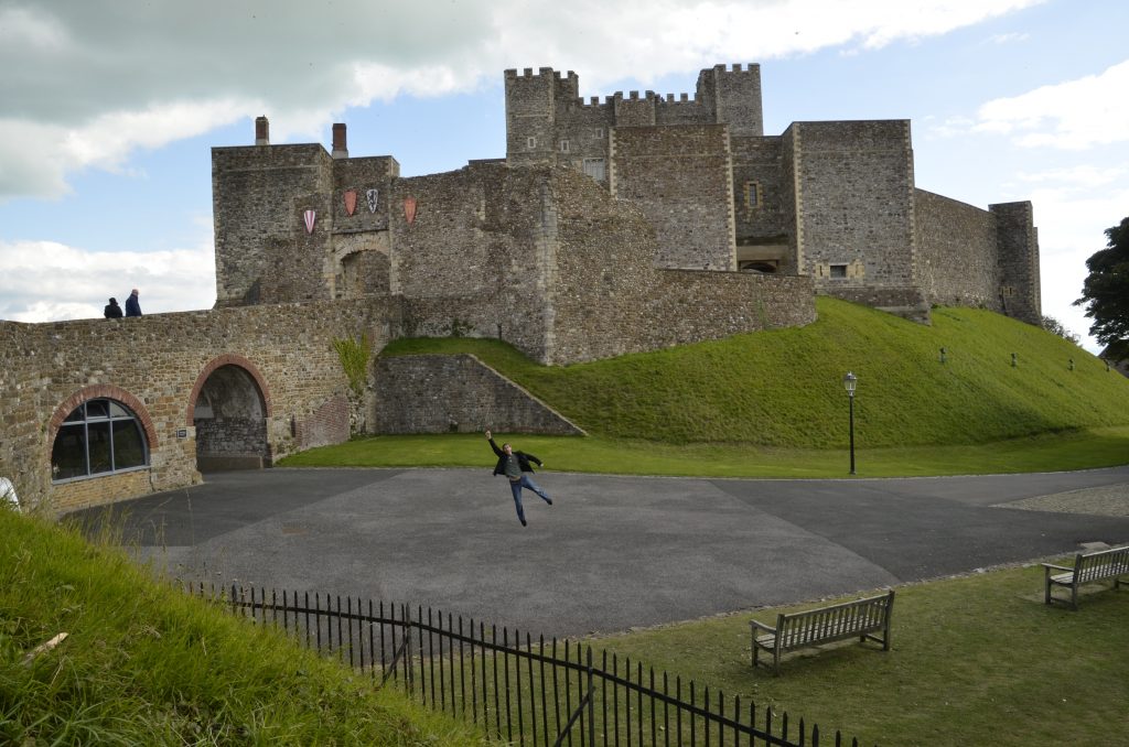 Tony doing the Superman at a deserted Dover Castle